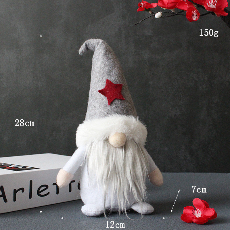 HKM-595987 Faceless Doll Plush Holiday Ornaments - Santa Claus Love, Snowflake, Star Models