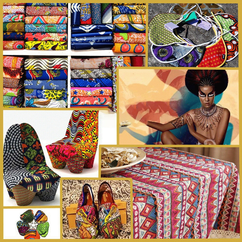 HKM-596051 African Batik Cotton Wax Cloth - 100% Cotton, Versatile Fabric for Fashion, Home Décor, and Crafting