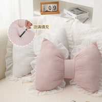 HKM-596179 Butterfly-Shaped Waist Pillow with Lace Trim for Home and Office Use - Soft PP Cotton, 40x32cm
