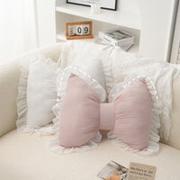 HKM-596179 Butterfly-Shaped Waist Pillow with Lace Trim for Home and Office Use - Soft PP Cotton, 40x32cm