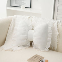 HKM-596179 Butterfly-Shaped Waist Pillow with Lace Trim for Home and Office Use - Soft PP Cotton, 40x32cm