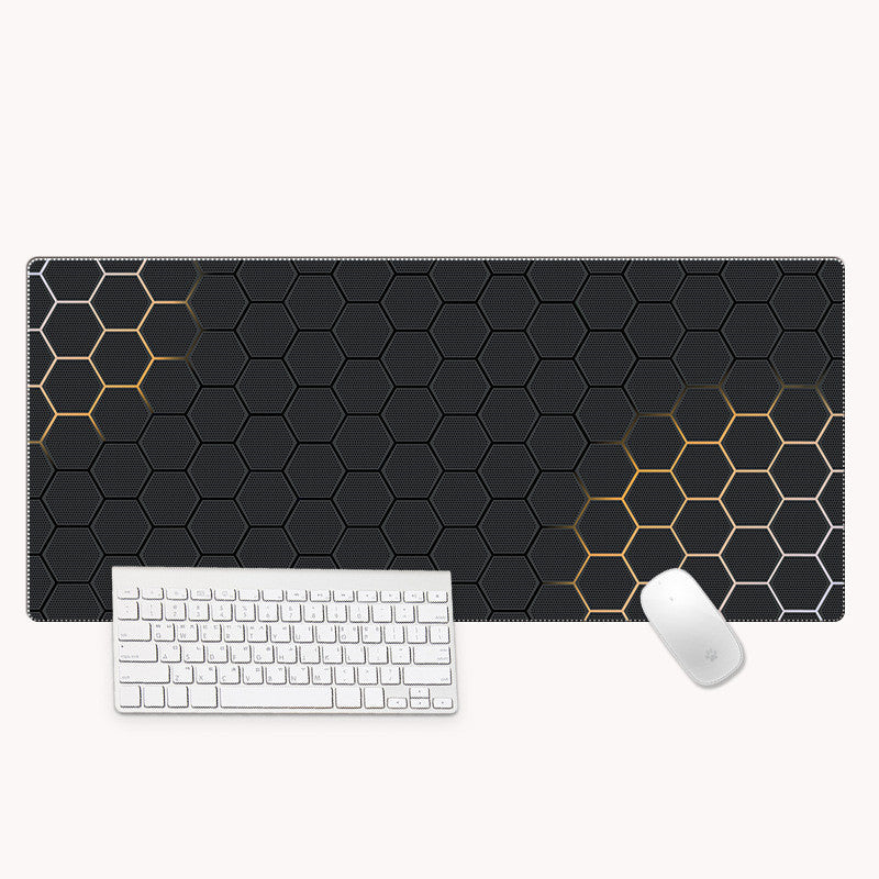HKM-596307 Hexagonal Oversized Gaming Desk Mat with Non-Slip Rubber Base, 300x800mm and 400x900mm Options
