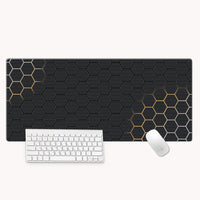 HKM-596307 Hexagonal Oversized Gaming Desk Mat with Non-Slip Rubber Base, 300x800mm and 400x900mm Options