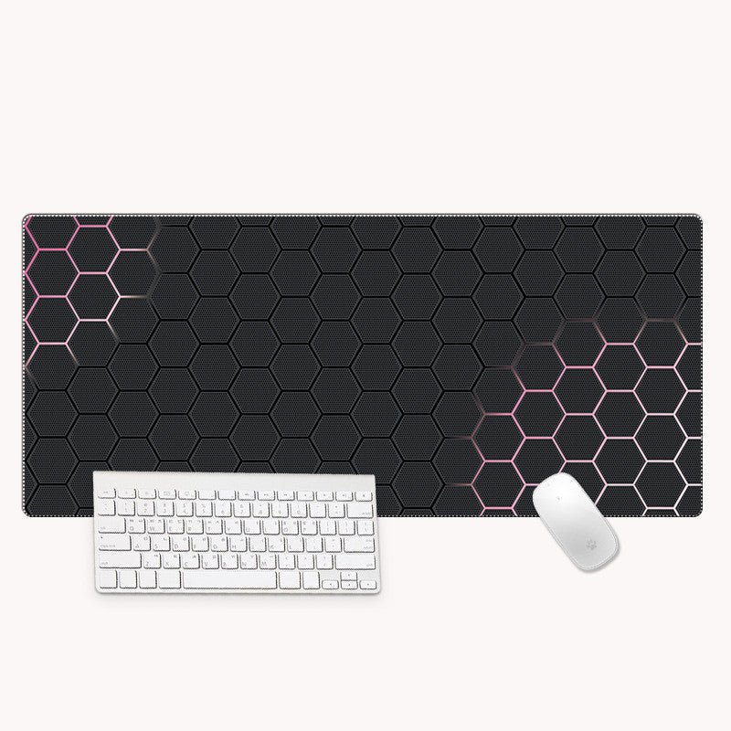 HKM-596307 Hexagonal Oversized Gaming Desk Mat with Non-Slip Rubber Base, 300x800mm and 400x900mm Options