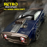 HKM-596371 High Speed 35km/h 4WD RC Car with LED Lights - Remote Control Muscle Drift Vehicle for Kids