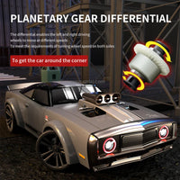 HKM-596371 High Speed 35km/h 4WD RC Car with LED Lights - Remote Control Muscle Drift Vehicle for Kids