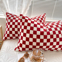 HKM-596499 Double-Sided Plaid Flannel Pillowcase Set in Multiple Colors