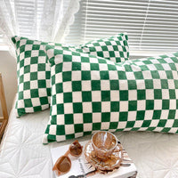 HKM-596499 Double-Sided Plaid Flannel Pillowcase Set in Multiple Colors