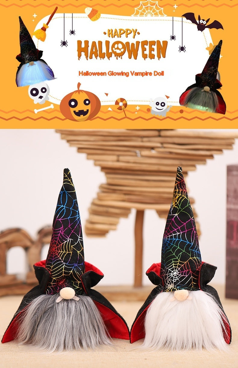 HKM-596499 Halloween Seven-Color Light-Up Doll with Gray and White Beards