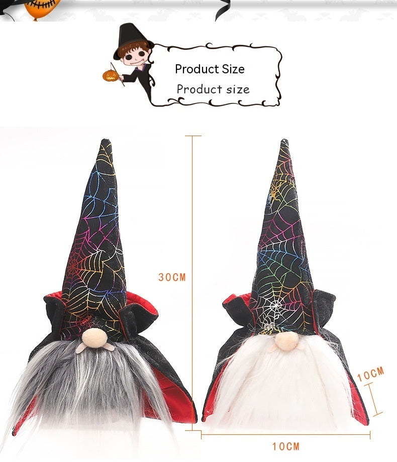 HKM-596499 Halloween Seven-Color Light-Up Doll with Gray and White Beards