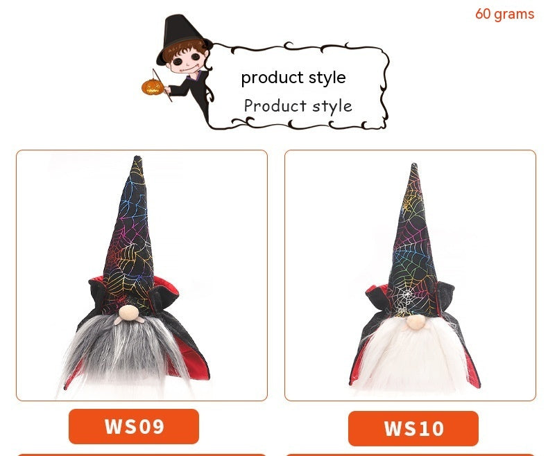 HKM-596499 Halloween Seven-Color Light-Up Doll with Gray and White Beards