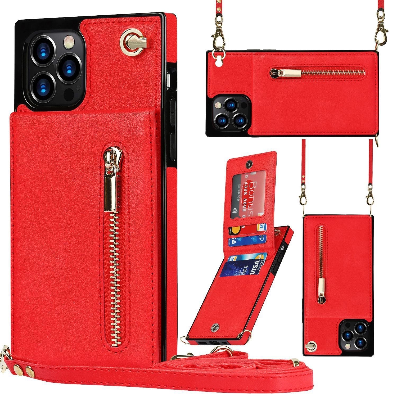 HKM-596627 Leather Wallet Phone Case for Multiple Models - Durable TPU & Leather Design