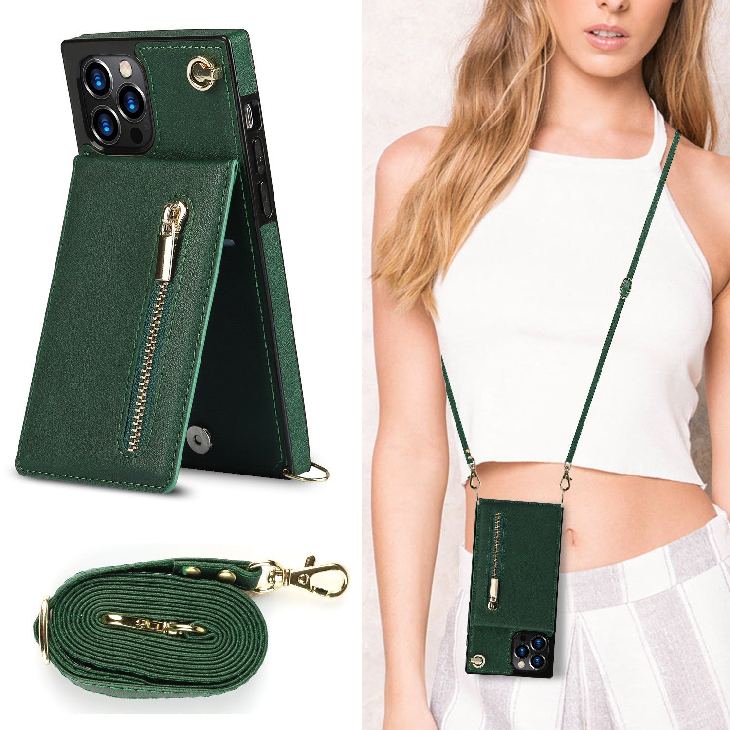HKM-596627 Leather Wallet Phone Case for Multiple Models - Durable TPU & Leather Design