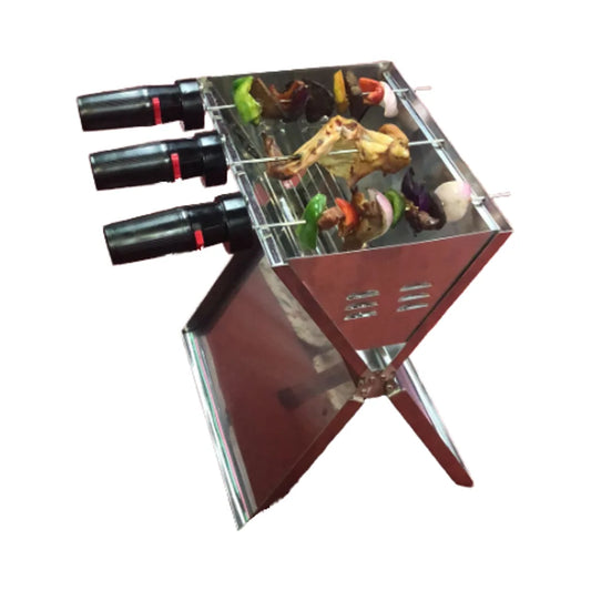 KTX-596883 Stainless Steel Portable Indoor Barbecue Grill for 2-3 Persons with Tube Burners