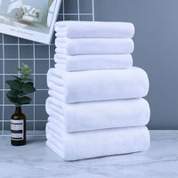 HKM-596947 Thick Microfiber Hotel Bath Towels - Available in White or Gray, Multiple Sizes