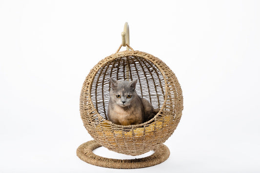 HKM-597075 Woven Round Cat Litter Pet Bed Hanging Basket