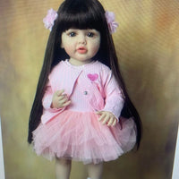 HKM-597203 Soft Silicone Reborn Baby Girl Doll - 55cm Realistic & Cuddly Toy