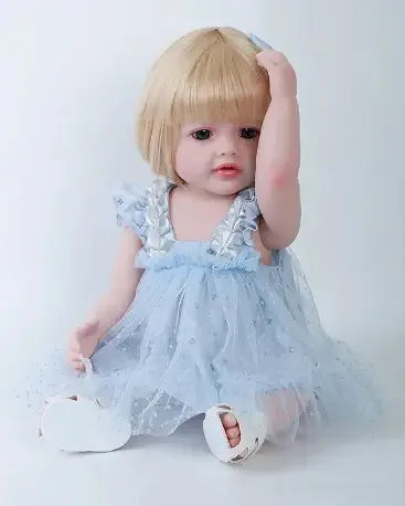 HKM-597203 Soft Silicone Reborn Baby Girl Doll - 55cm Realistic & Cuddly Toy