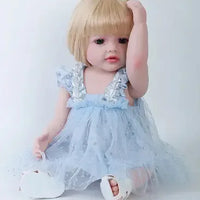 HKM-597203 Soft Silicone Reborn Baby Girl Doll - 55cm Realistic & Cuddly Toy