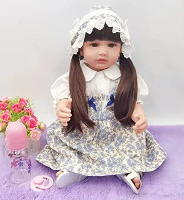 HKM-597203 Soft Silicone Reborn Baby Girl Doll - 55cm Realistic & Cuddly Toy