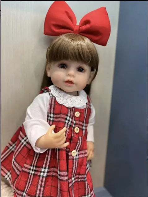HKM-597203 Soft Silicone Reborn Baby Girl Doll - 55cm Realistic & Cuddly Toy