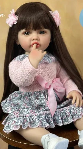 HKM-597203 Soft Silicone Reborn Baby Girl Doll - 55cm Realistic & Cuddly Toy