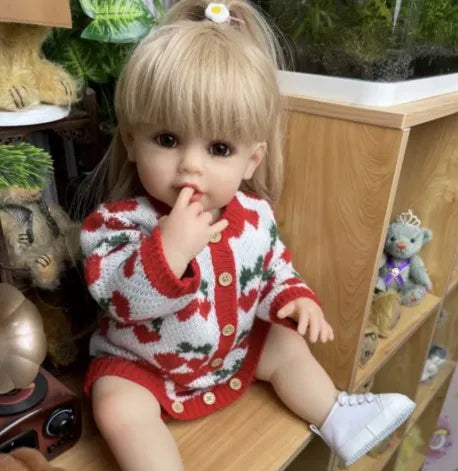 HKM-597203 Soft Silicone Reborn Baby Girl Doll - 55cm Realistic & Cuddly Toy