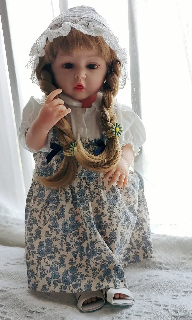 HKM-597203 Soft Silicone Reborn Baby Girl Doll - 55cm Realistic & Cuddly Toy