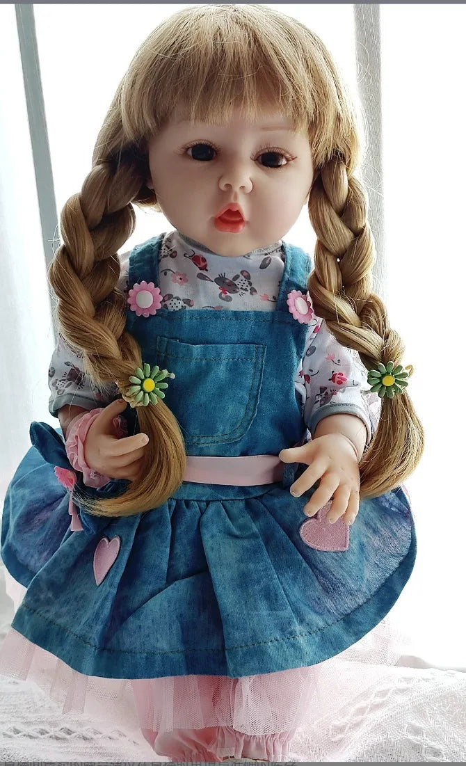 HKM-597203 Soft Silicone Reborn Baby Girl Doll - 55cm Realistic & Cuddly Toy