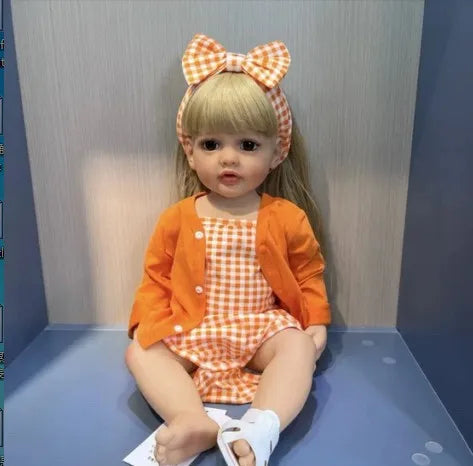 HKM-597203 Soft Silicone Reborn Baby Girl Doll - 55cm Realistic & Cuddly Toy