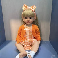 HKM-597203 Soft Silicone Reborn Baby Girl Doll - 55cm Realistic & Cuddly Toy