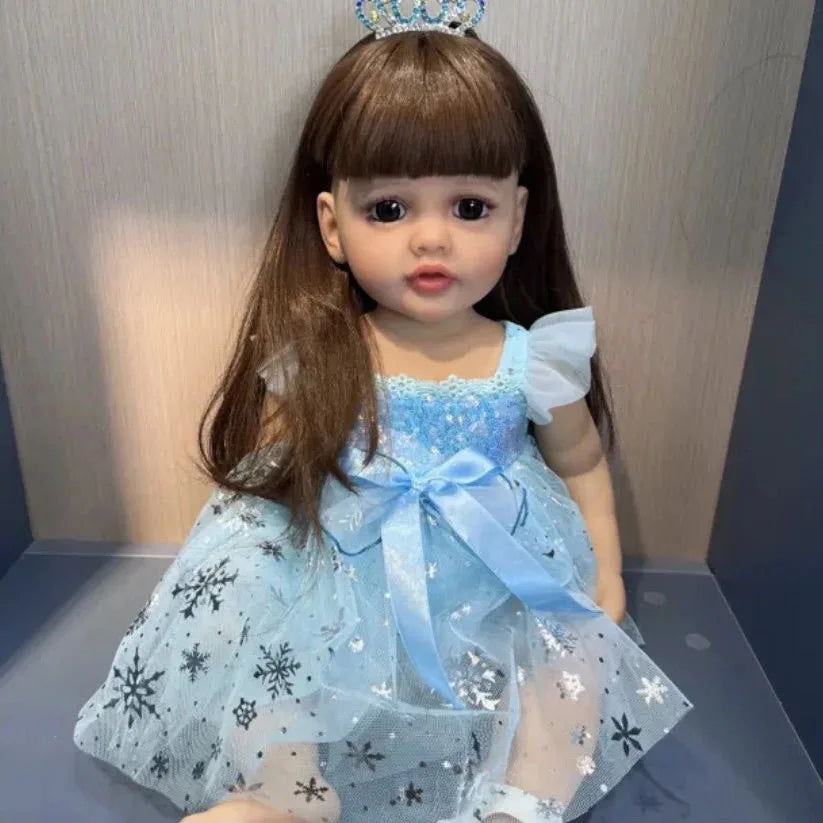 HKM-597203 Soft Silicone Reborn Baby Girl Doll - 55cm Realistic & Cuddly Toy