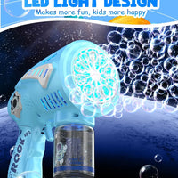 HKM-597331 Rechargeable 72-Hole Bubble Blaster with LED Lights for Kids