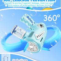 HKM-597331 Rechargeable 72-Hole Bubble Blaster with LED Lights for Kids