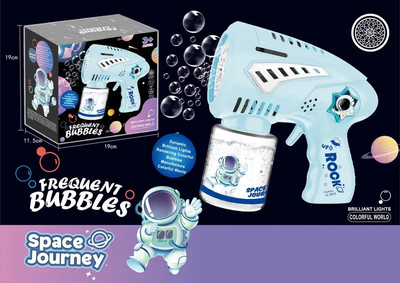 HKM-597331 Rechargeable 72-Hole Bubble Blaster with LED Lights for Kids
