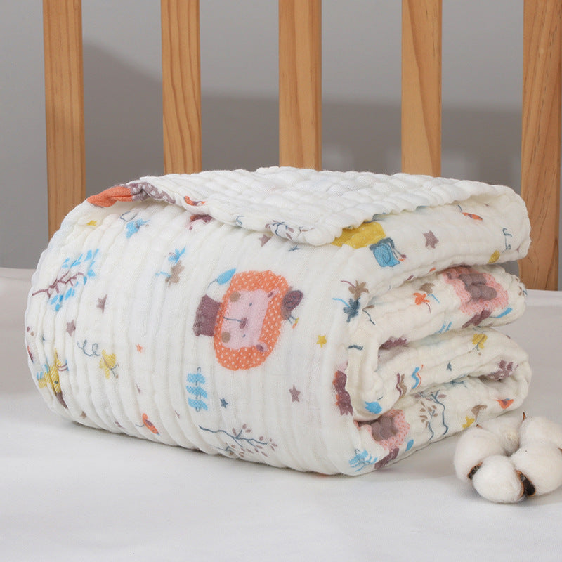 HKM-597523 Soft Combed Cotton Six-Layer Gauze Quilt for Newborns - 110x110cm