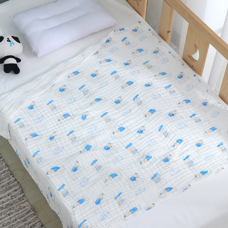 HKM-597523 Soft Combed Cotton Six-Layer Gauze Quilt for Newborns - 110x110cm