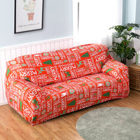 HKM-597587 Christmas Stretch Sofa Cover - All-Inclusive Design for Various Sizes: Single to Four-Person Positions