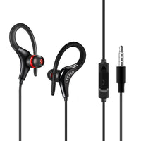HKM-597587 Super Bass Earhook Headphones with Microphone for Sports and Mobile Use