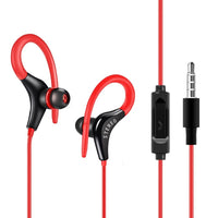 HKM-597587 Super Bass Earhook Headphones with Microphone for Sports and Mobile Use