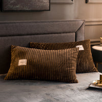 HKM-597651 Warm Coral Velvet Flannel Pillowcase Set - Modern Decorative Bedding, 74x48cm, Soft Touch