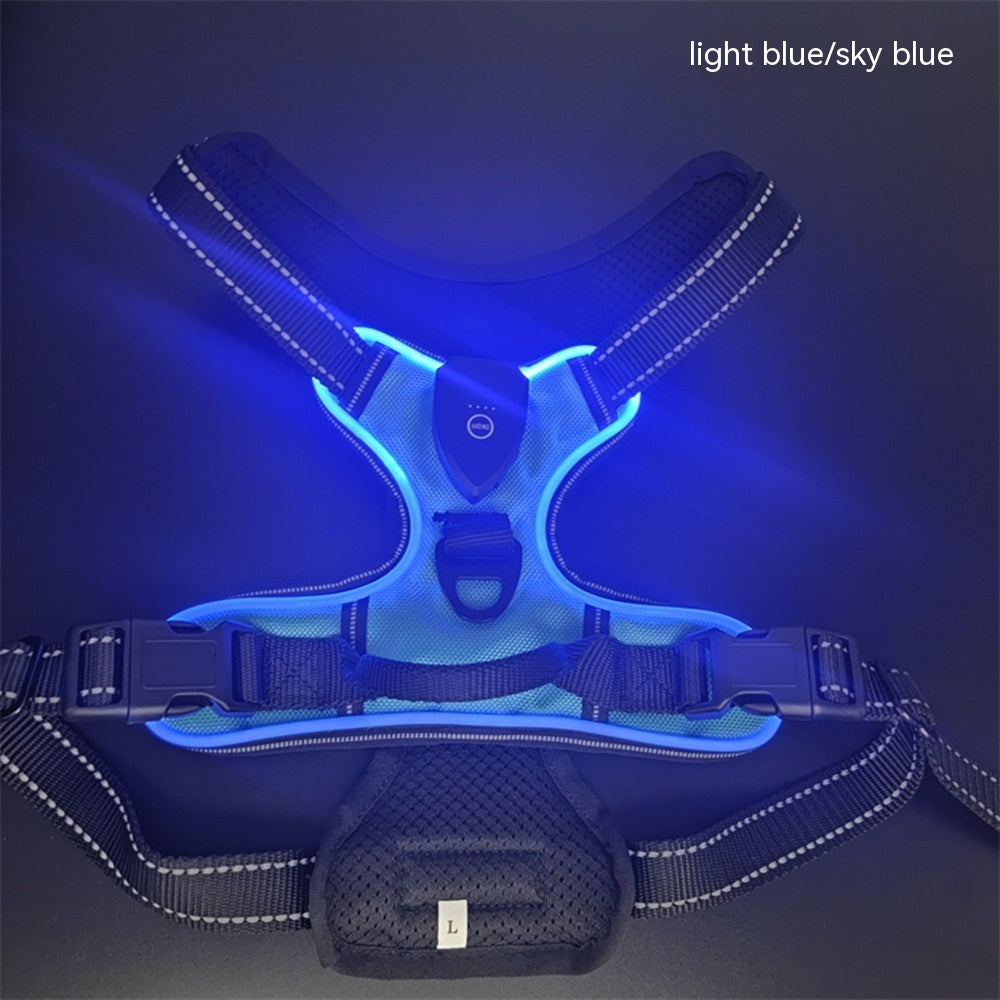 HKM-597715 Adjustable LED Pet Vest for Night Walking - Prevents Accidents for Dogs and Cats