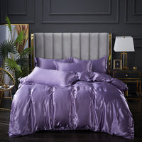 HKM-597843 Ice Silk Quilt Cover Bedding Set - Available in Various Sizes and Styles
