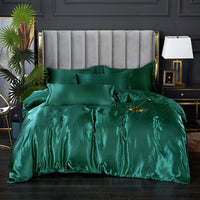 HKM-597843 Ice Silk Quilt Cover Bedding Set - Available in Various Sizes and Styles
