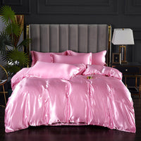 HKM-597843 Ice Silk Quilt Cover Bedding Set - Available in Various Sizes and Styles