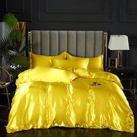 HKM-597843 Ice Silk Quilt Cover Bedding Set - Available in Various Sizes and Styles
