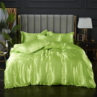 HKM-597843 Ice Silk Quilt Cover Bedding Set - Available in Various Sizes and Styles