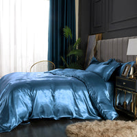 HKM-597843 Ice Silk Quilt Cover Bedding Set - Available in Various Sizes and Styles