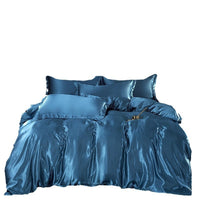 HKM-597843 Ice Silk Quilt Cover Bedding Set - Available in Various Sizes and Styles