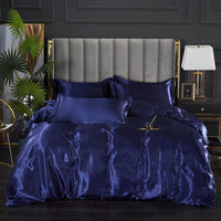 HKM-597843 Ice Silk Quilt Cover Bedding Set - Available in Various Sizes and Styles
